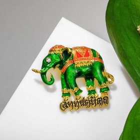Брошь "Слон" индийский, цветной в золоте