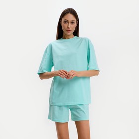 Пижама женская (футболка и шорты) KAFTAN Basic р. 48-50, бирюзовый 7677135