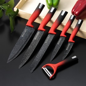 Набор ножей 5 предметов "Devil" овощечистка в комплекте