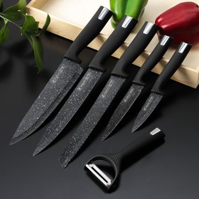Набор ножей 5 предметов "Helt" овощечистка в комплекте