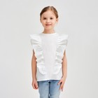 Блузка для девочки MINAKU: Cotton Collection цвет белый, рост 104 - фото 5055532