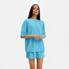 Пижама женская (футболка и шорты) KAFTAN Basic р. 44-46, голубой - фото 6890929
