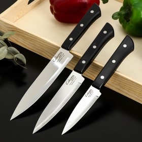 Набор "Сакура" из 3 кухонных ножей, лезвие 9 см, 12 см, 15 см