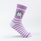 Носки детские, цвет сиреневый/принт котик, размер 18 - фото 5090619