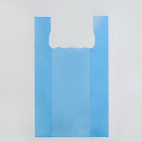Пакет майка, полиэтиленовый, синий 29 х 50 см, 15 мкм