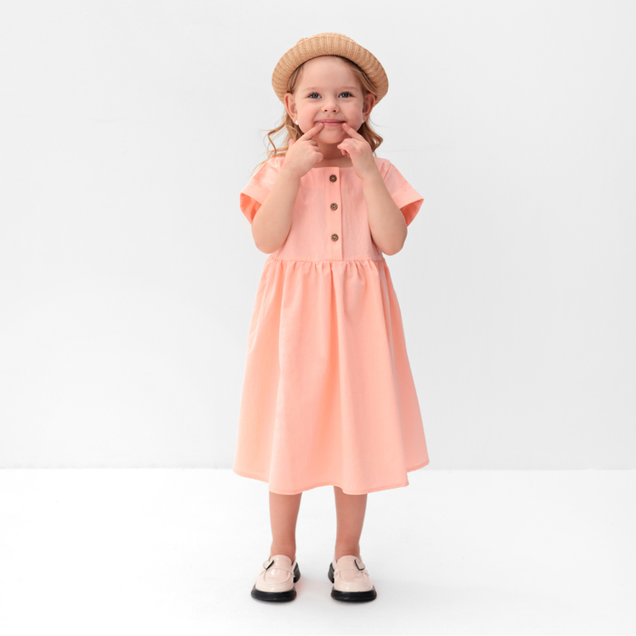 Платье для девочки MINAKU: Cotton Collection цвет светло-розовый, рост 122 - фото 5072824