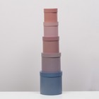 Набор круглых коробок 5 в 1 "Песочный", 23 х 23 х 23 - 13,5 х 13,5 х 13,5 см - фото 801549647