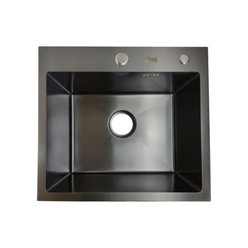 Мойка кухонная AVINA HM 5045 black, врезная, выпуск 3 1/2, 500х450х210 мм, черный