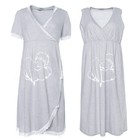 Комплект женский для беременных (пеньюар и сорочка), цвет серый, размер 46 - фото 107561214