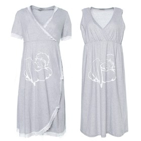 Female set for pregnant women (peignoir and shirt), color gray, size 52