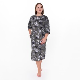 Платье женское домашнее, цвет серый, размер 48