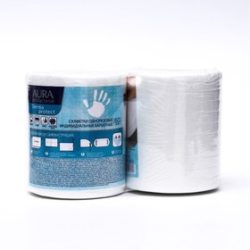 Napkins in the roll disposable barrier Aura Antibacterial - set, 2 rolls of 60 pcs.
