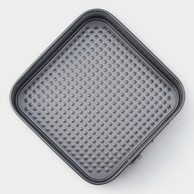 Форма для выпечки разъёмная Доляна «Элин. Квадрат», 20×6,5 см, антипригарное покрытие, цвет чёрный