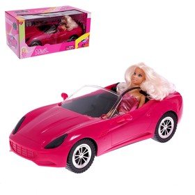 Кукла-модель «Ксения» на машине с аксессуарами, МИКС
