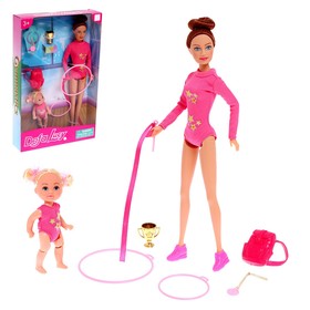 Кукла-модель «Гимнастка» с малышкой и аксессуарами, МИКС