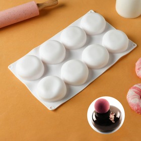 Форма для выпечки и муссовых десертов "Пуэнти", 30х18х3 см, 8 яч. (6,6х6,6х3 см), цвет белый