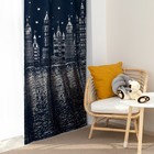 Портьера Этель «Ночной город» без держателя, цвет синий, 110х260 см, блэкаут, 100% полиэстер - фото 801581917