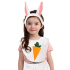 Карнавальный набор Зайка белый:манишка с морковкой,хвост,гол убор,плюш,р98-128