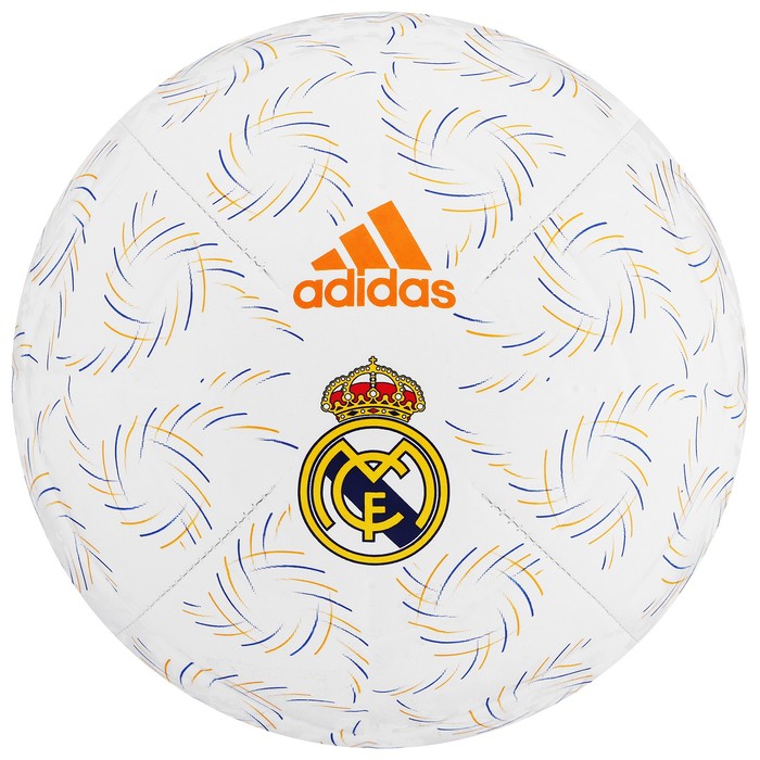 Мяч футбольный ADIDAS RM Clab Home, GU0221,размер 5, 2 панели, ТПУ, машинная сшивка, цвет белый