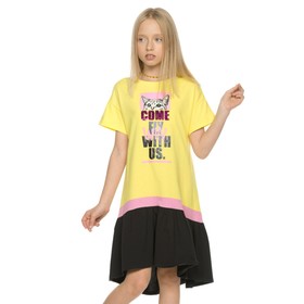 Платье для девочек, рост 128 см, цвет желтый