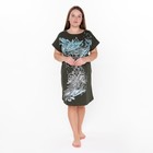 Платье домашнее женское, цвет олива, размер 52 - фото 5159544