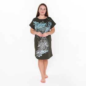 Платье домашнее женское, цвет олива, размер 52