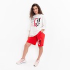 Комплект повседневный женский (футболка и шорты), цвет красный, размер 42 (S) - фото 7153403