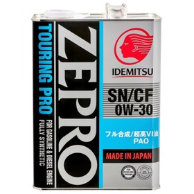 Масло моторное IDEMITSU 0/30 ZEPRO TOURING PRO синтетическое SN/CF GF-5 4л, 4252-004 7984772