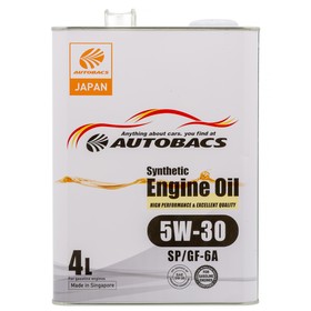Масло моторное AUTOBACS 5/30 Synthetic, синтетическое, SP/GF-6, 4 л, A00032428 7984828