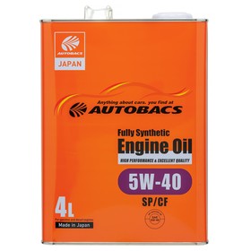 Масло моторное AUTOBACS 5/40 Fully Synthetic, синтетическое, SP/CF, 4 л, A00032242 7984832