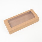 Коробка складня, пенал, с окном, крафтовая, 27 х 12 х 5 см 7644132