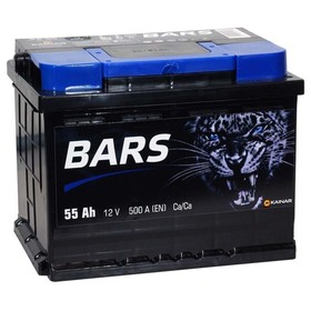 Аккумуляторная батарея BARS 55 Ач 6СТ-55.0 VL, обратная полярность 7913678