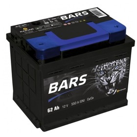 Аккумуляторная батарея BARS 62 Ач 6СТ-62.0 VL, обратная полярность 7913683