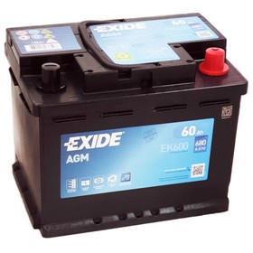Аккумуляторная батарея Exide 60 Ач о/п Start-Stop AGM EK600, обратная полярность 7913768
