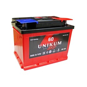 Аккумуляторная батарея UNIKUM 60 Ач 6СТ-60.0 VL, обратная полярность 7913913
