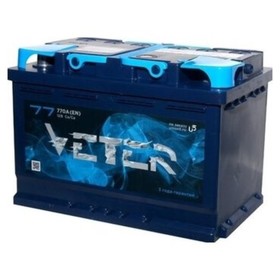 Аккумуляторная батарея Veter 77 Ач 6СТ-77.0 VL, обратная полярность 7913971