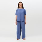 Комплект женский (футболка, брюки) MINAKU: Enjoy цвет синий, р-р 50 - фото 5153813