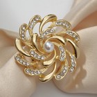 Кольцо для платка "Спираль" с жемчужиной, цвет белый в золоте - фото 5155138