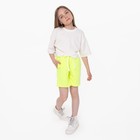 Костюм для девочки (футболка, шорты), цвет жёлтый, рост 140 см - фото 5160813