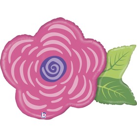 Шар фольгированный 37" Фигура "Цветок розовый" 25089
