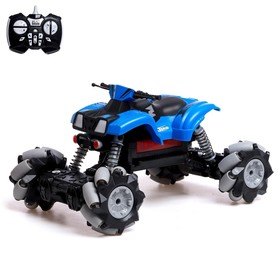 ATV radio -controlled Drift moves in all directions, works on the battery, the color is blue