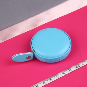 Сантиметровая лента-рулетка, искусственная кожа, 150 см (см/дюймы), цвет голубой