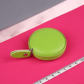 Сантиметровая лента-рулетка, искусственная кожа, 150 см (см/дюймы), цвет зелёный
