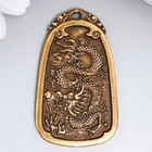 Сувенир латунь "Китайский дракон на медальоне" 4,2х2,5 см - фото 6981629