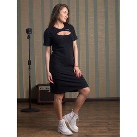 Платье женское « три сердечка», размер 56, цвет чёрный
