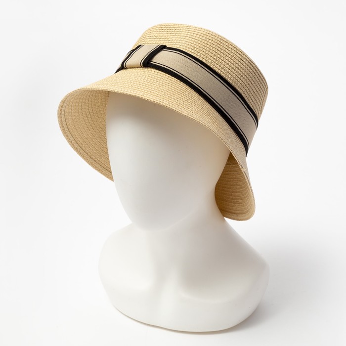 Шляпа женская, цвет бежевый, размер 56 - фото 7880719