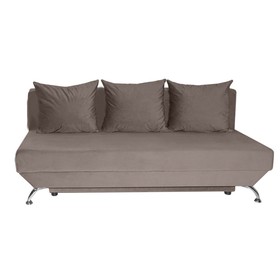 Прямой диван «Юность 17», механизм еврокнижка, ППУ, велюр, цвет коричневый