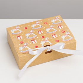 Складная коробка подарочная «Новогодние игрушки», 16.5 × 12.5 × 5 см