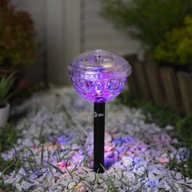 Садовый светильник «ЭРА» на солнечной батарее, 10 × 32 × 10 см, свечение мульти