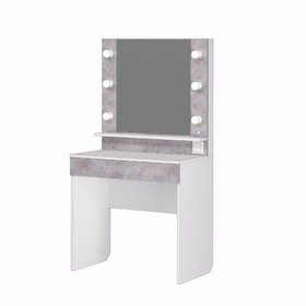 Стол туалетный «Акцент №12», 800 × 480 × 1500 мм, с подсветкой, цвет белый/цемент светлый